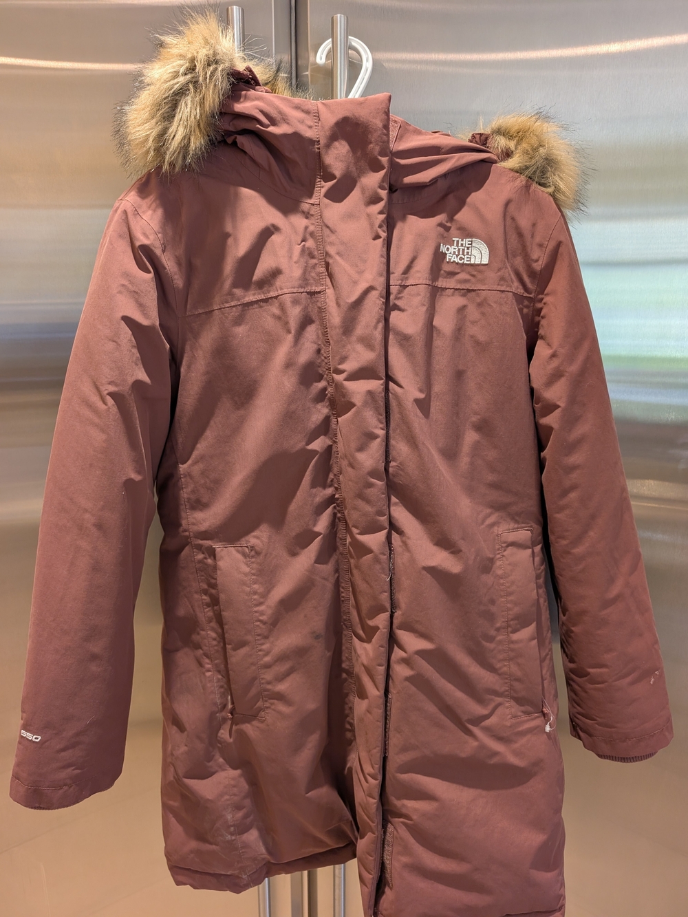 The North Face Women's Parka in Dusty Rose with Faux Fur Hood